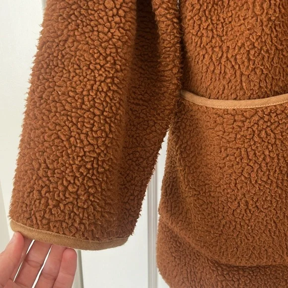 Lykke Wuulf Sherpa Teddy Ranch Jacket Driftwood Oversized Brown Jacket | Sz M/L - Picture 6 of 6